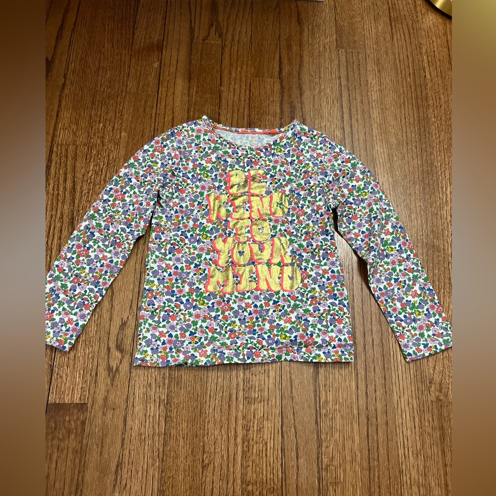 Mini Boden Floral Multicolor Long Sleeve Tee‎ 7-8 years